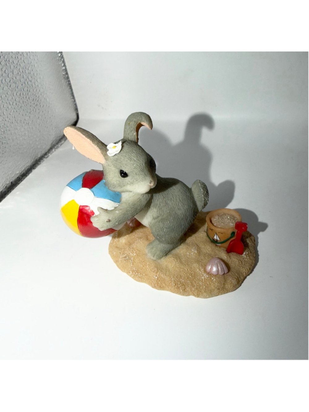 Vintage Fitz & Floyd Handcrafted Charming Tails A Beach Bunnie Figurine Decor